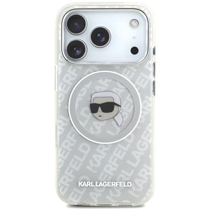 MagSafe Hülle für Apple iPhone 17 Pro, Karl Lagerfeld, IML Karl`s Head, Grau