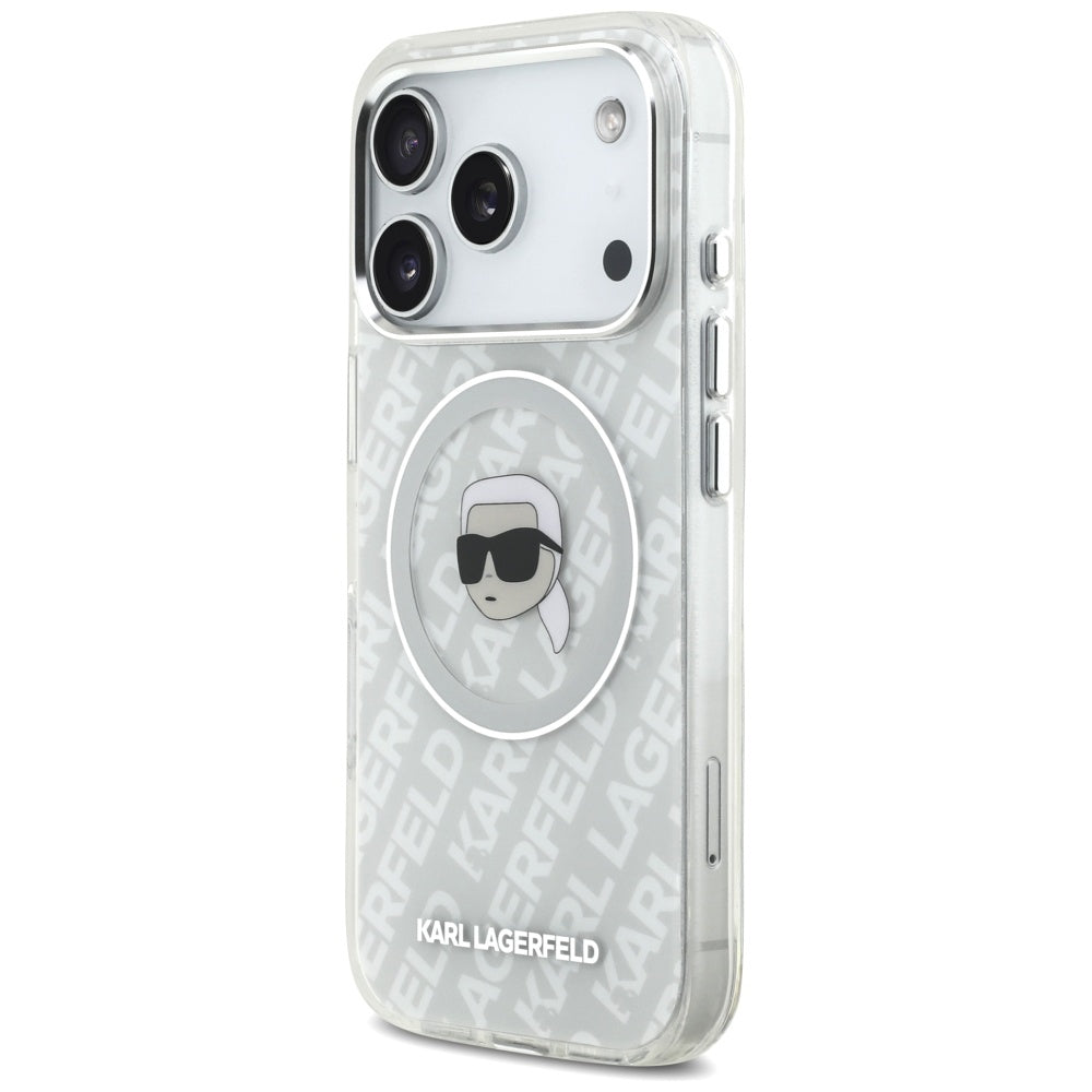 MagSafe Hülle für Apple iPhone 17 Pro, Karl Lagerfeld, IML Karl`s Head, Grau