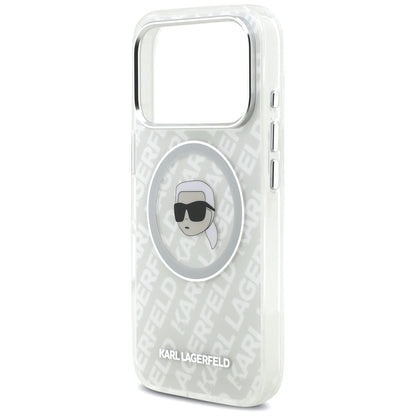 MagSafe Hülle für Apple iPhone 17 Pro, Karl Lagerfeld, IML Karl`s Head, Grau