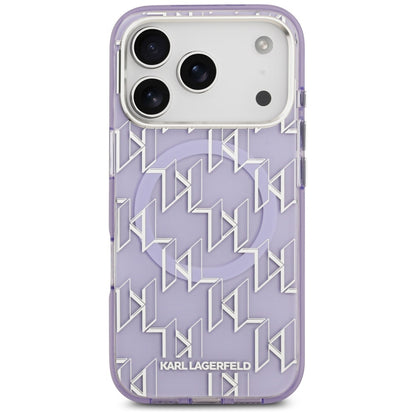 MagSafe Hülle für Apple iPhone 17 Pro, Karl Lagerfeld, IML KL Monogram, Lila
