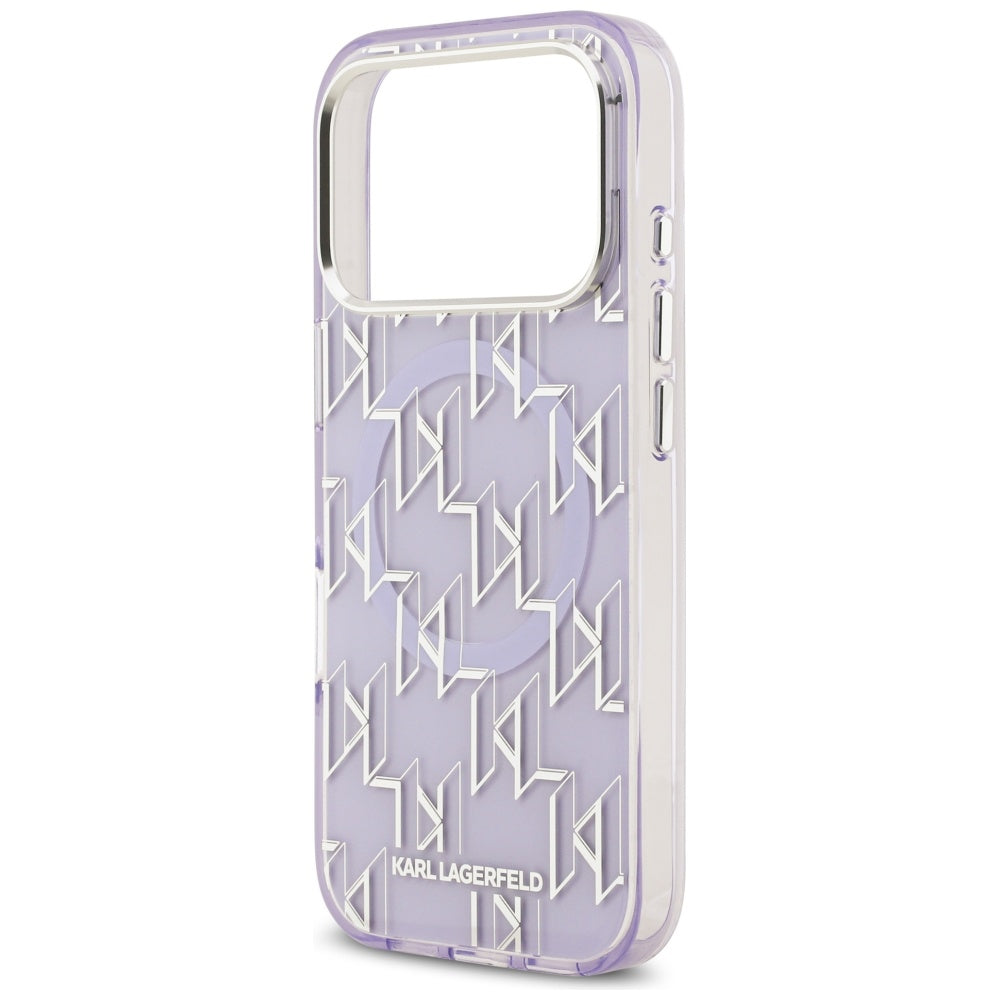 MagSafe Hülle für Apple iPhone 17 Pro, Karl Lagerfeld, IML KL Monogram, Lila