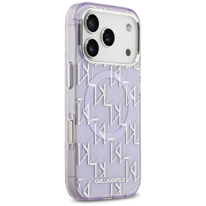 MagSafe Hülle für Apple iPhone 17 Pro, Karl Lagerfeld, IML KL Monogram, Lila