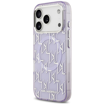 MagSafe Hülle für Apple iPhone 17 Pro, Karl Lagerfeld, IML KL Monogram, Lila