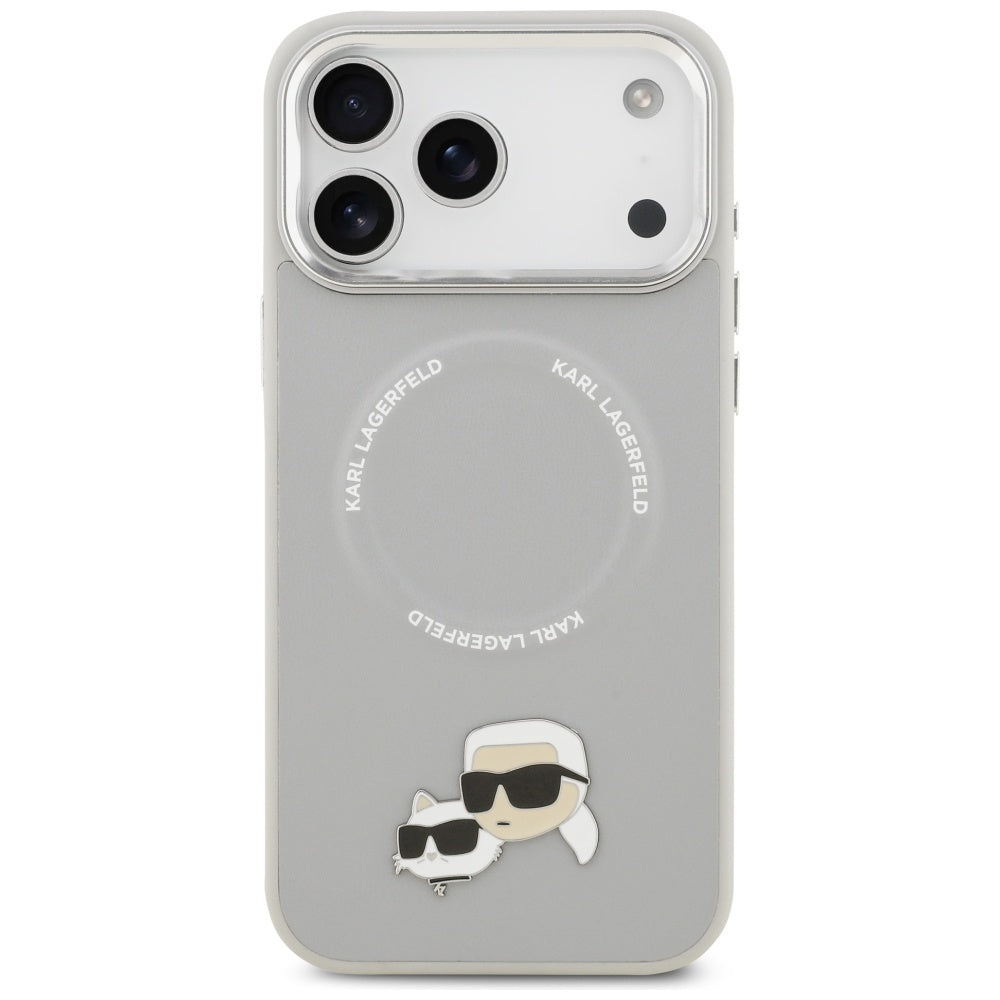 MagSafe Case for Apple iPhone 17 Pro, Karl Lagerfeld, Karl & Choupette Pins, Gray