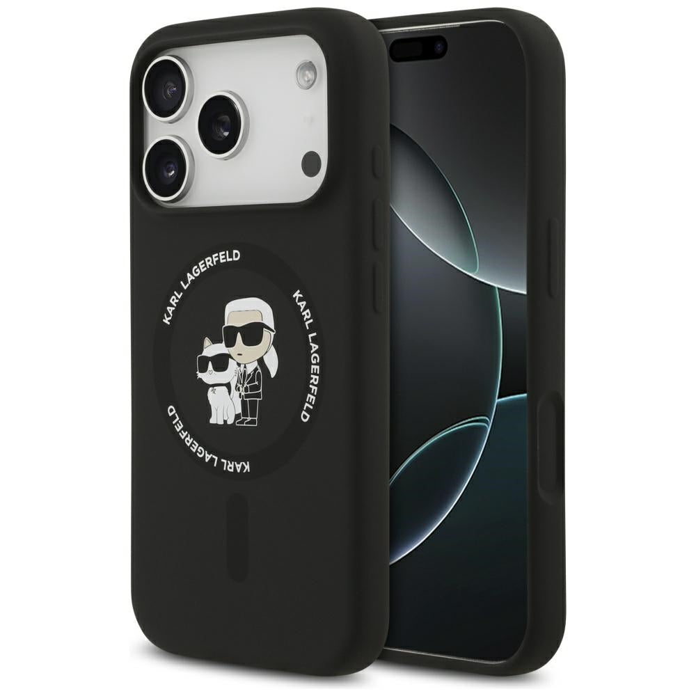 MagSafe Hülle für Apple iPhone 17 Pro, Karl Lagerfeld, Ring Karl & Choupette, Schwarz