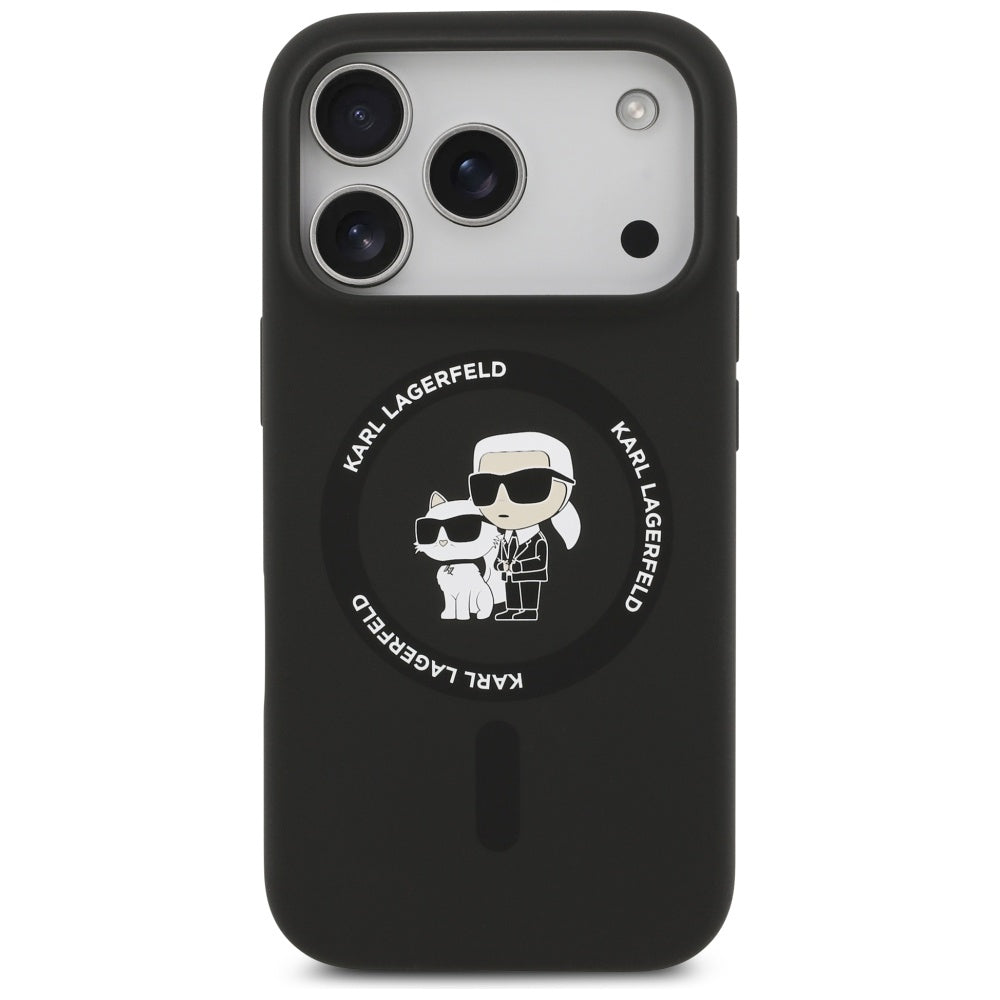 MagSafe Hülle für Apple iPhone 17 Pro, Karl Lagerfeld, Ring Karl & Choupette, Schwarz