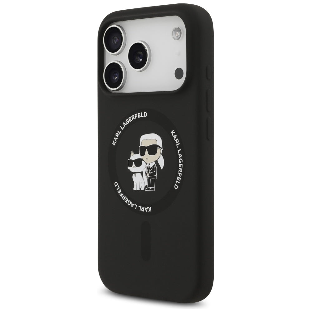 MagSafe Hülle für Apple iPhone 17 Pro, Karl Lagerfeld, Ring Karl & Choupette, Schwarz