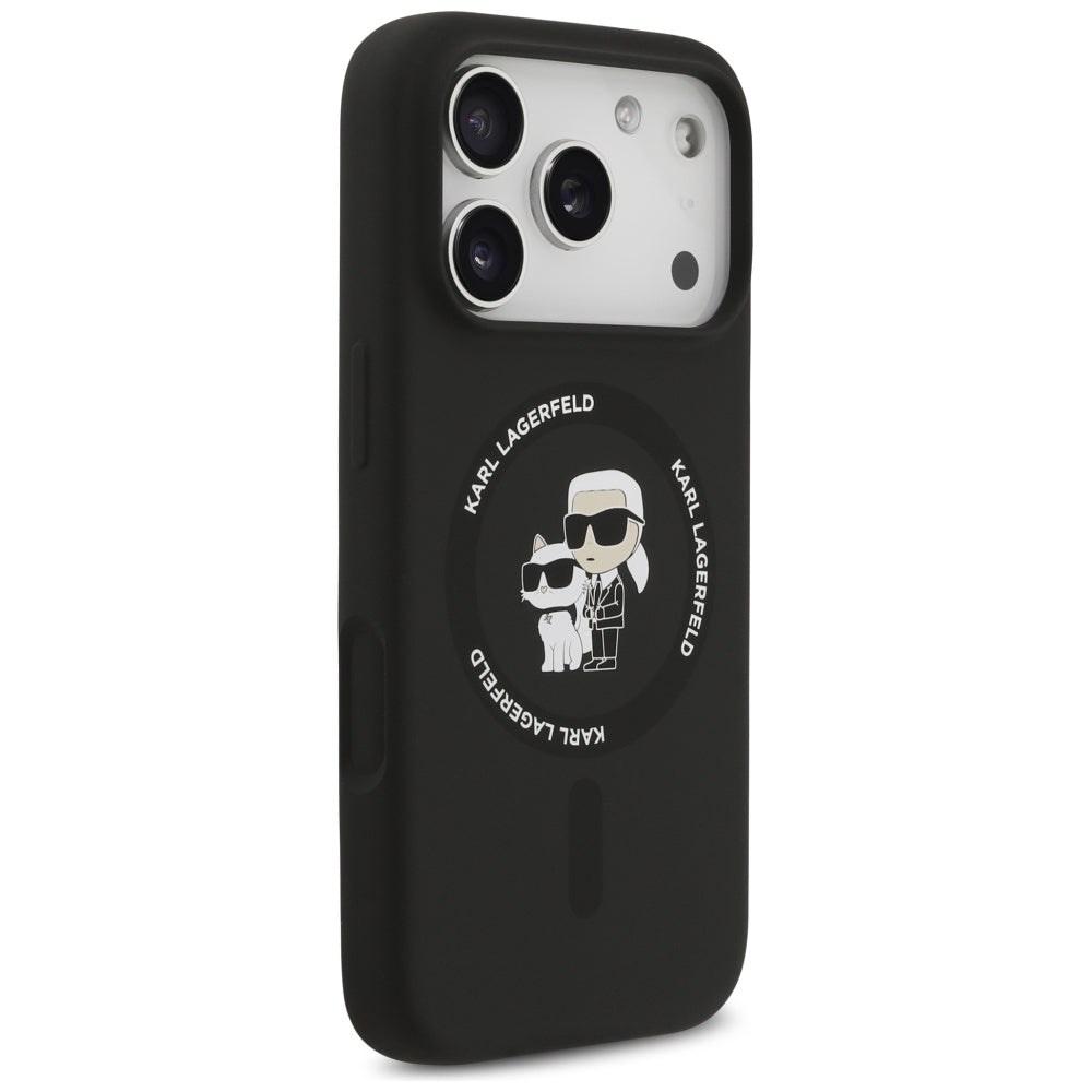 MagSafe Hülle für Apple iPhone 17 Pro, Karl Lagerfeld, Ring Karl & Choupette, Schwarz