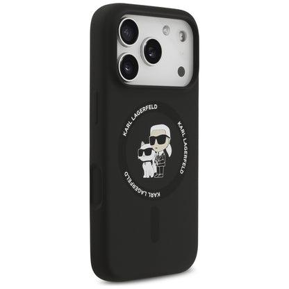 MagSafe Hülle für Apple iPhone 17 Pro, Karl Lagerfeld, Ring Karl & Choupette, Schwarz