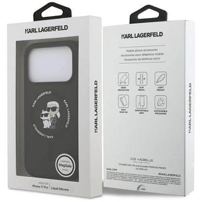 MagSafe Hülle für Apple iPhone 17 Pro, Karl Lagerfeld, Ring Karl & Choupette, Schwarz