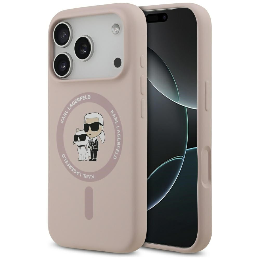 MagSafe Hülle für Apple iPhone 17 Pro, Karl Lagerfeld, Ring Karl & Choupette, Rosa