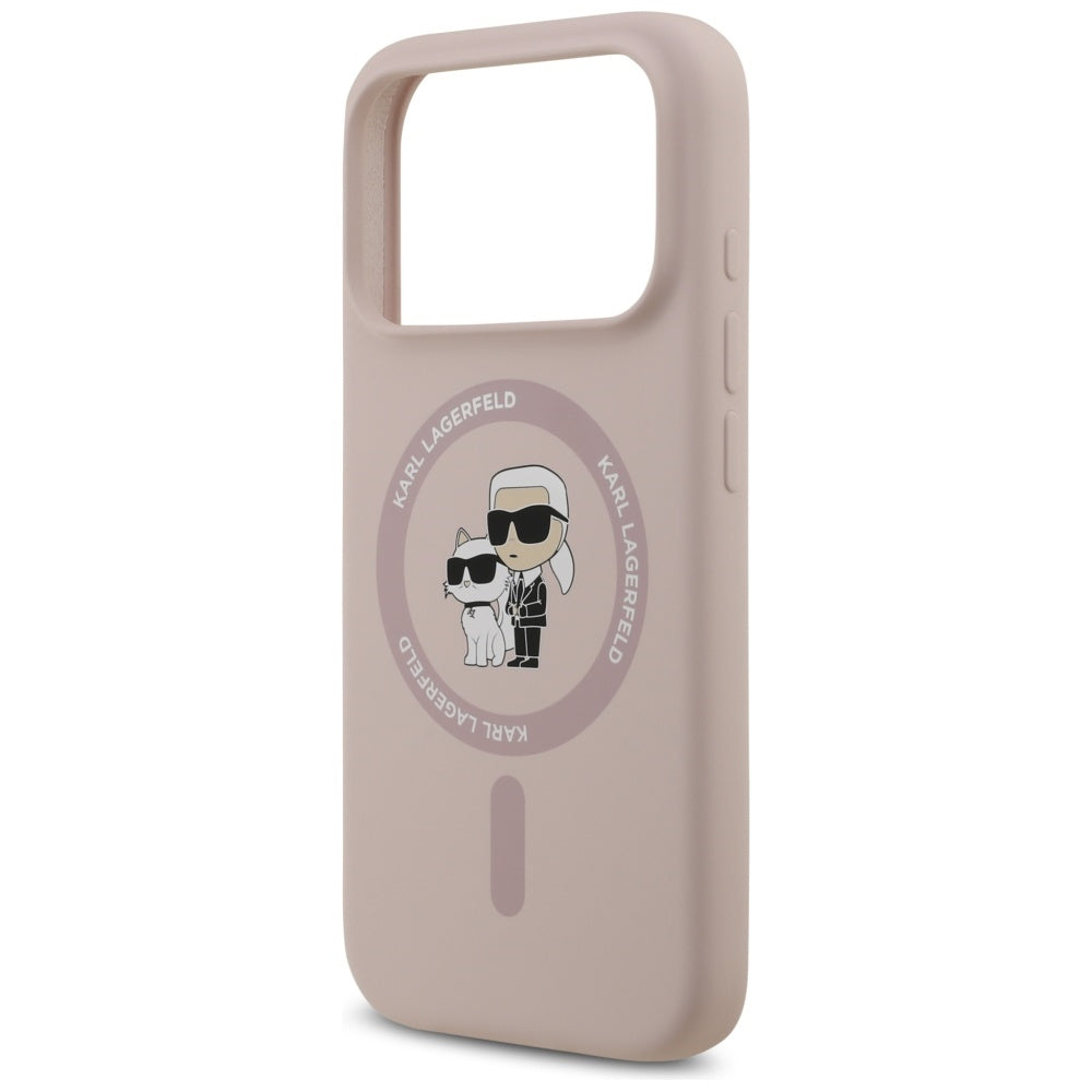 MagSafe Hülle für Apple iPhone 17 Pro, Karl Lagerfeld, Ring Karl & Choupette, Rosa