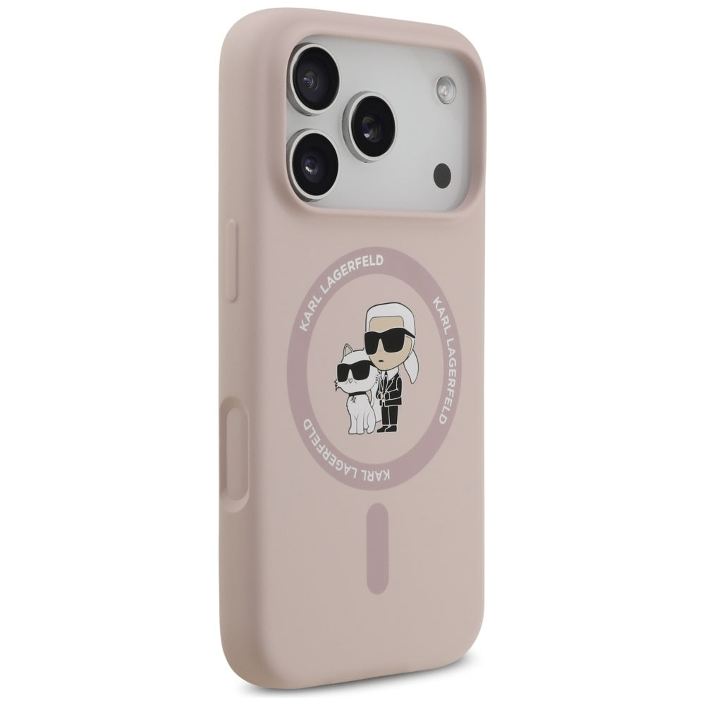 MagSafe Hülle für Apple iPhone 17 Pro, Karl Lagerfeld, Ring Karl & Choupette, Rosa