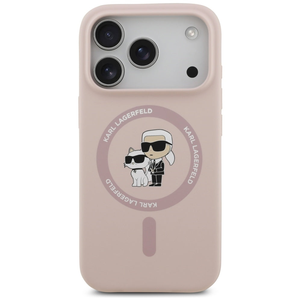 MagSafe Hülle für Apple iPhone 17 Pro, Karl Lagerfeld, Ring Karl & Choupette, Rosa