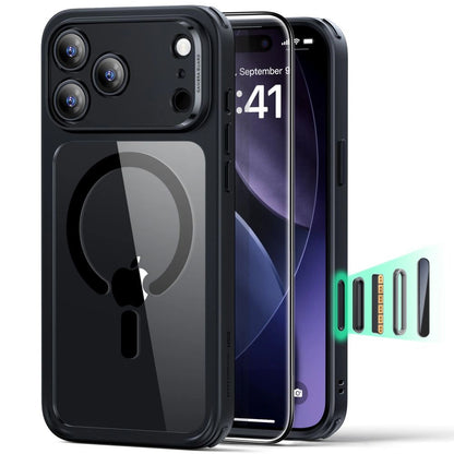 MagSafe Hülle für Apple iPhone 17 Pro Max, ESR, Classic Hybrid mit Displayschutz, Schwarz Transparent