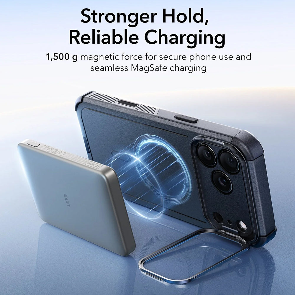 MagSafe Hülle für Apple iPhone 17 Pro Max, ESR, Cyber Armor Kickstand, Schwarz