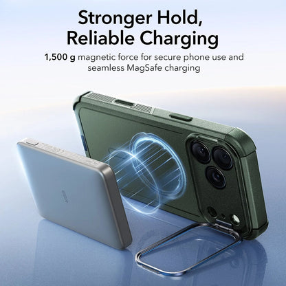 MagSafe Hülle für Apple iPhone 17 Pro Max, ESR, Cyber Armor Kickstand, Grün