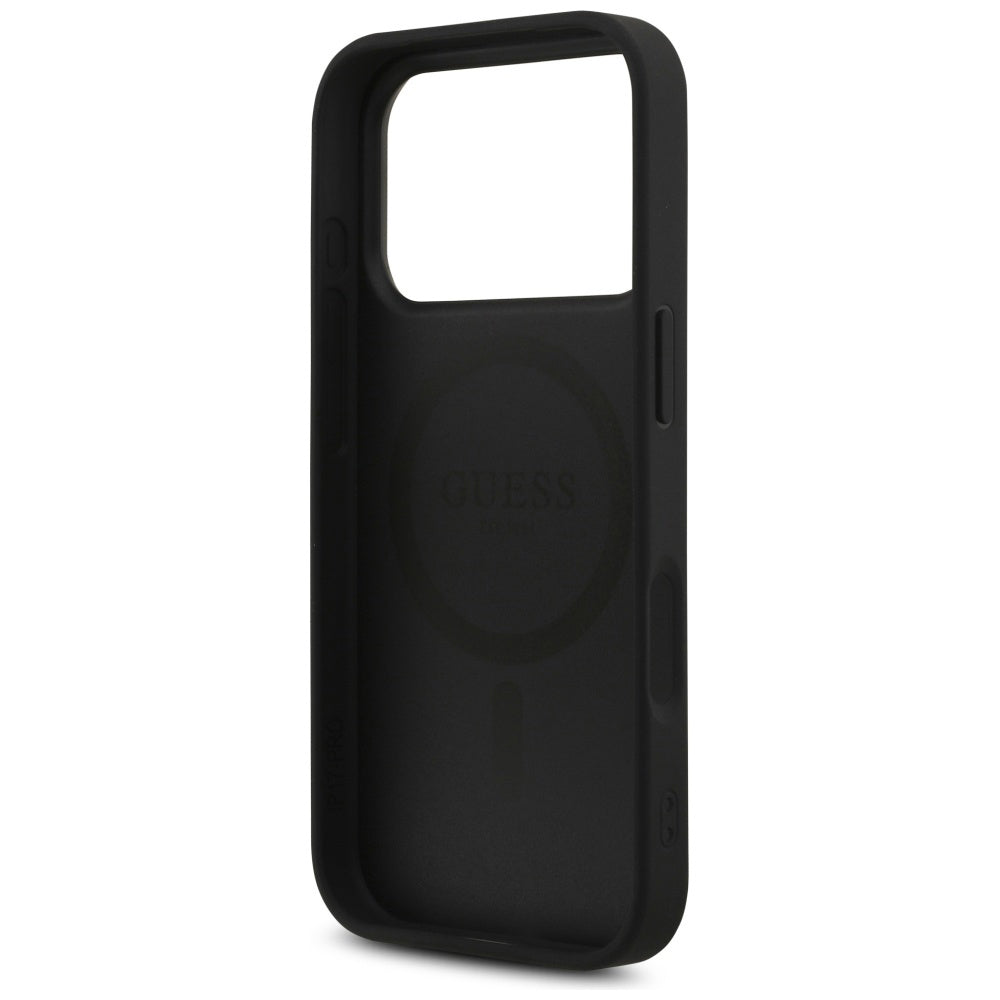 MagSafe Hülle für Apple iPhone 17 Pro Max, Guess, 4G Triangle Strass, Schwarz