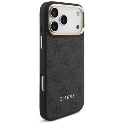 MagSafe Hülle für Apple iPhone 17 Pro Max, Guess, Cardslot 4G, Schwarz