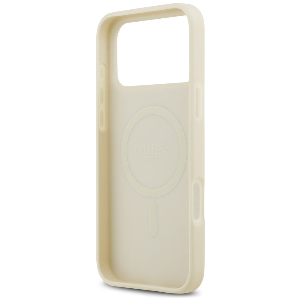 MagSafe Hülle für Apple iPhone 17 Pro Max, Guess, Croco Triangle Logo, Gold