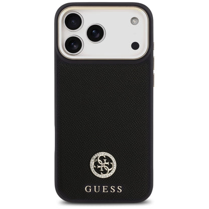 MagSafe Hülle für Apple iPhone 17 Pro Max, Guess, Grained Strass Logo, Schwarz