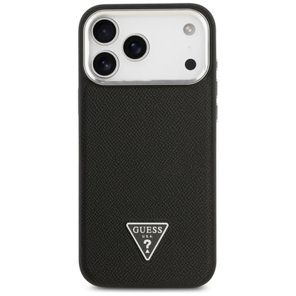 MagSafe Hülle für Apple iPhone 17 Pro Max, Guess, Grained Triangle Logo, Schwarz