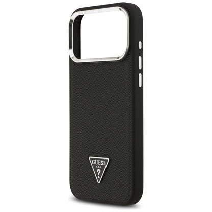 MagSafe Hülle für Apple iPhone 17 Pro Max, Guess, Grained Triangle Logo, Schwarz
