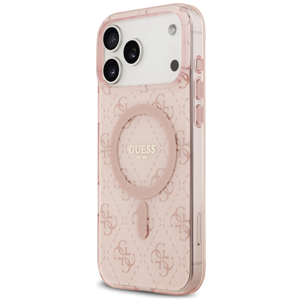 MagSafe Hülle für Apple iPhone 17 Pro Max, Guess, IML 4G Hintergrund, Rosa