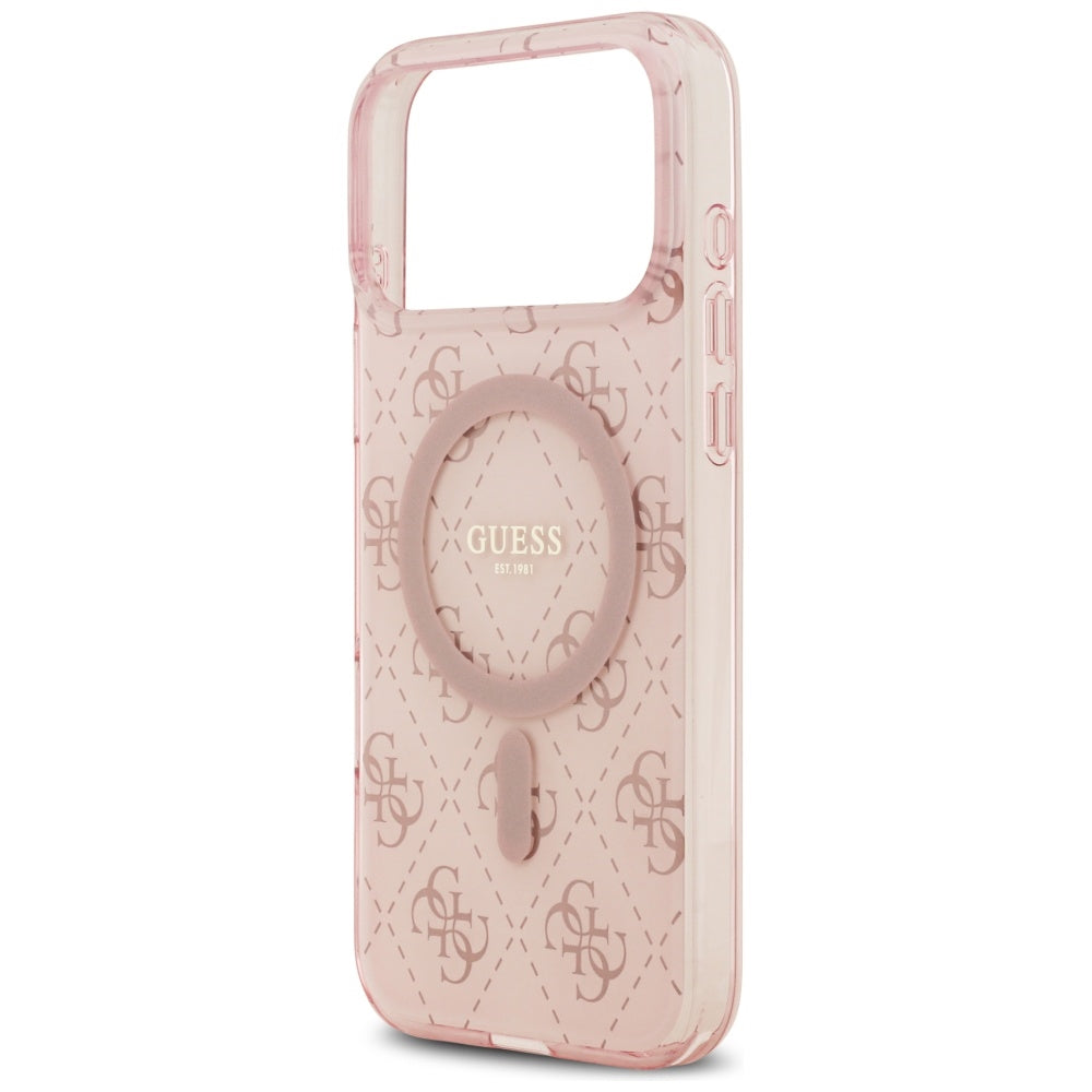 MagSafe Hülle für Apple iPhone 17 Pro Max, Guess, IML 4G Hintergrund, Rosa