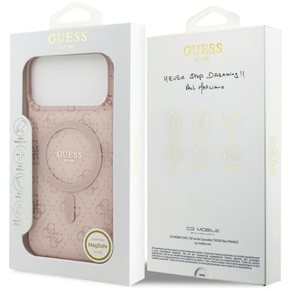 MagSafe Hülle für Apple iPhone 17 Pro Max, Guess, IML 4G Hintergrund, Rosa