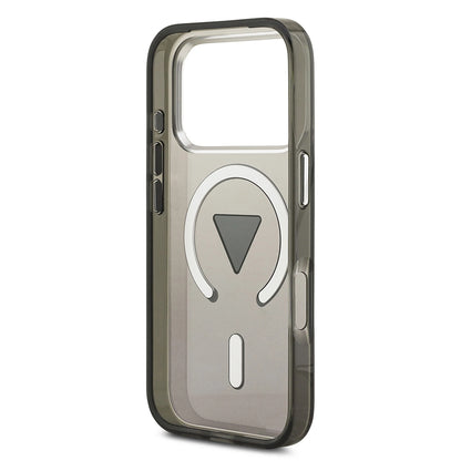 MagSafe Hülle für Apple iPhone 17 Pro Max, Guess, IML Gradient Triangle Logo, Schwarz Silbern