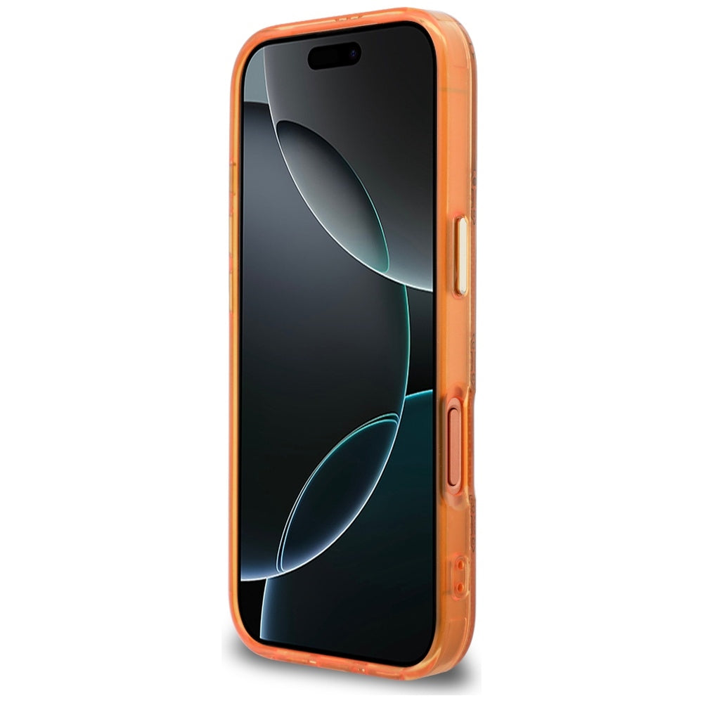 MagSafe Hülle für Apple iPhone 17 Pro Max, Guess, IML Peony Dot, Orange