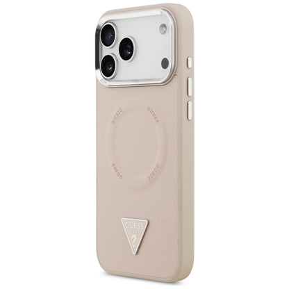MagSafe Hülle für Apple iPhone 17 Pro Max, Guess, Triangle Logo, Rosa Silber