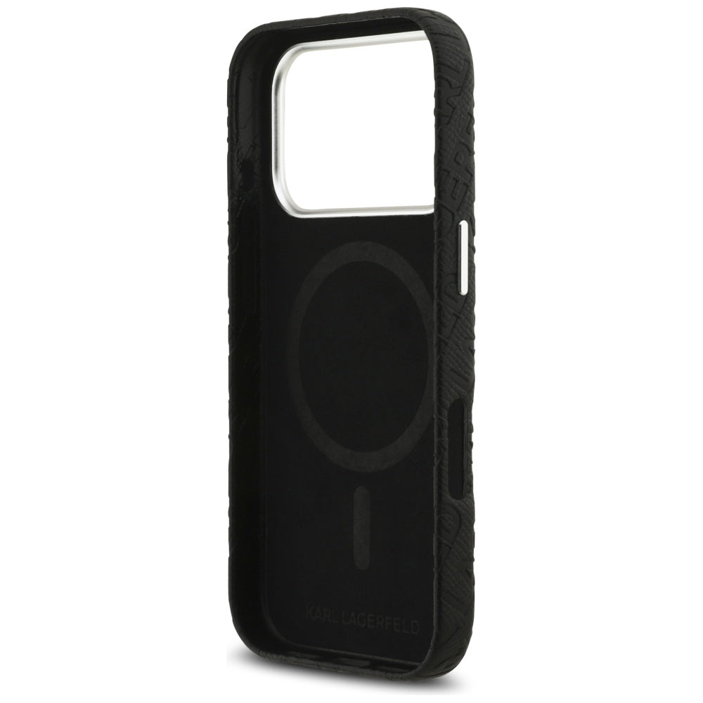 MagSafe Hülle für Apple iPhone 17 Pro Max, Karl Lagerfeld, FW Stamped Karl, Schwarz