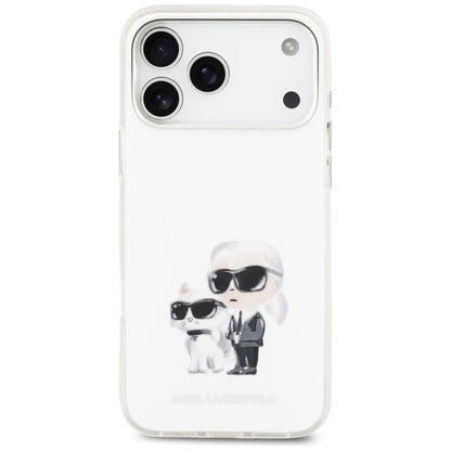 MagSafe Case for Apple iPhone 17 Pro Max, Karl Lagerfeld, IML Aquarelle Karl & Choupette Logo, White