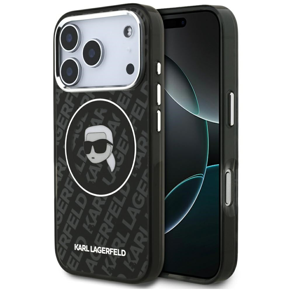 MagSafe Hülle für Apple iPhone 17 Pro Max, Karl Lagerfeld, IML Karl`s Head, Schwarz