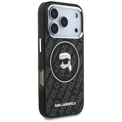 MagSafe Hülle für Apple iPhone 17 Pro Max, Karl Lagerfeld, IML Karl`s Head, Schwarz