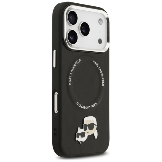 MagSafe Hülle für Apple iPhone 17 Pro Max, Karl Lagerfeld, Karl & Choupette Pins, Schwarz