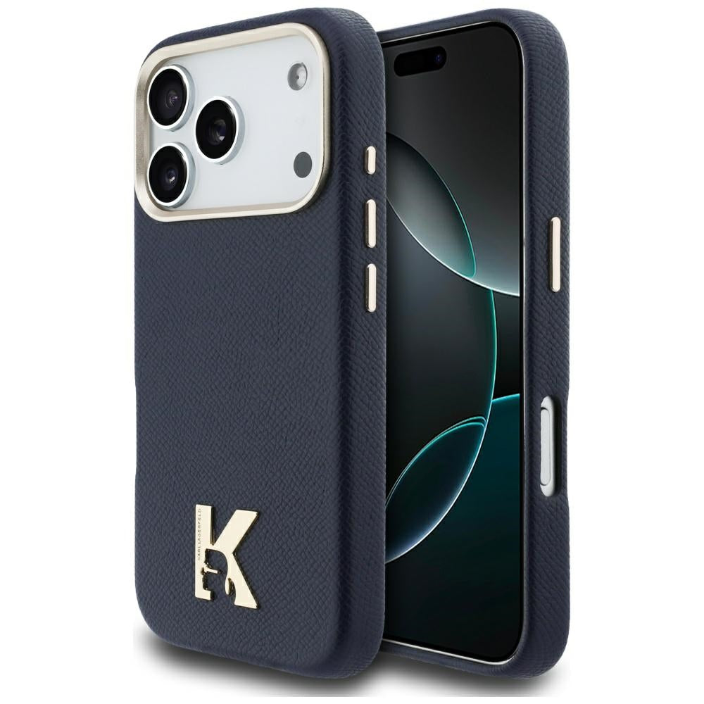 MagSafe Hülle für Apple iPhone 17 Pro Max, Karl Lagerfeld, Karl Head Logo, Blau