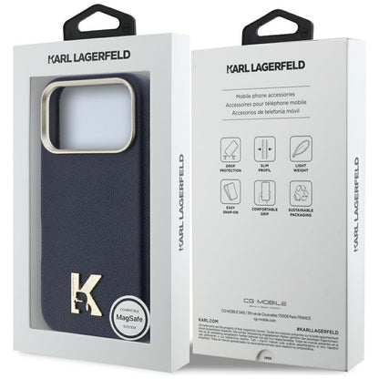 MagSafe Hülle für Apple iPhone 17 Pro Max, Karl Lagerfeld, Karl Head Logo, Blau