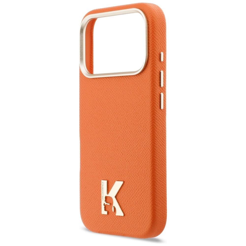 MagSafe Case for Apple iPhone 17 Pro Max, Karl Lagerfeld, Karl Head Logo, Orange