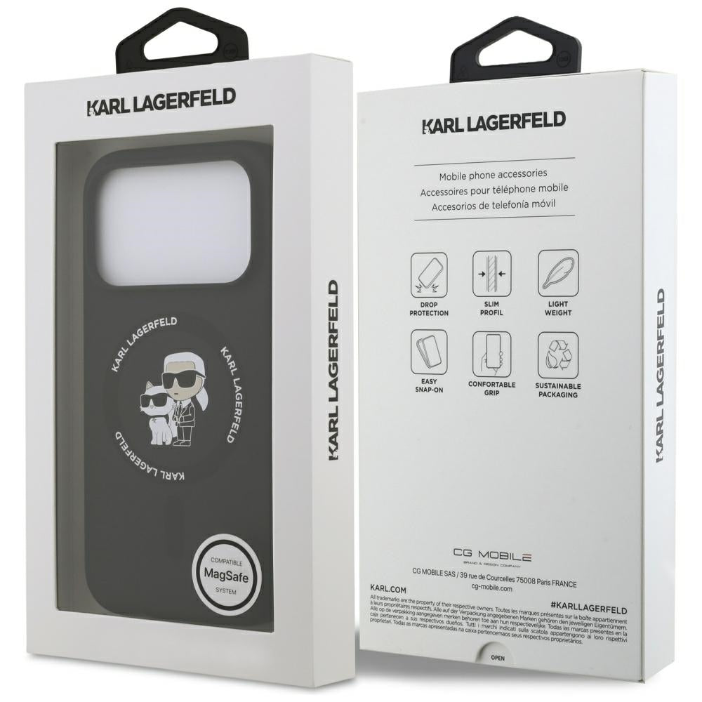 MagSafe Hülle für Apple iPhone 17 Pro Max, Karl Lagerfeld, Ring Karl & Choupette, Schwarz