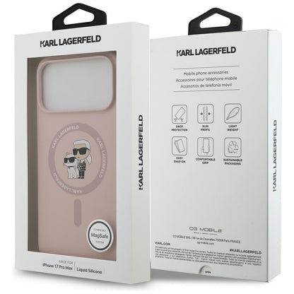 MagSafe Case for Apple iPhone 17 Pro Max, Karl Lagerfeld, Ring Karl & Choupette, Pink