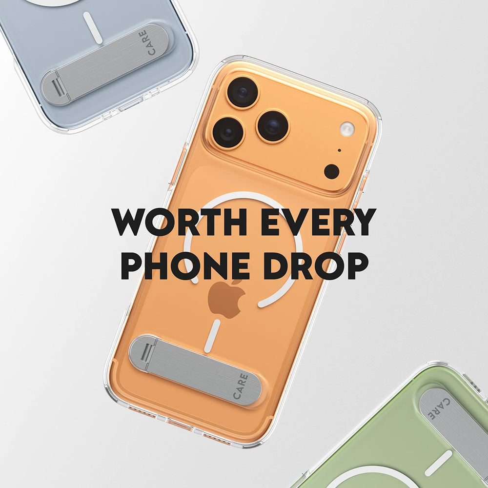 MagSafe Case for Apple iPhone 17 Pro Max, PanzerGlass, Care Feature Kickstand, White Transparent