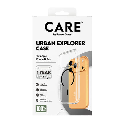 MagSafe Case for Apple iPhone 17 Pro Max, PanzerGlass, Urban Explorer Care, Black Transparent