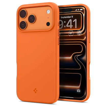 MagSafe-Hülle für Apple iPhone 17 Pro Max, Spigen, Silicone Fit, Orange ACS11378