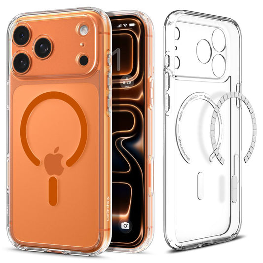 MagSafe Hülle für Apple iPhone 17 Pro Max, Spigen, Ultra Hybrid, Transparent Orange