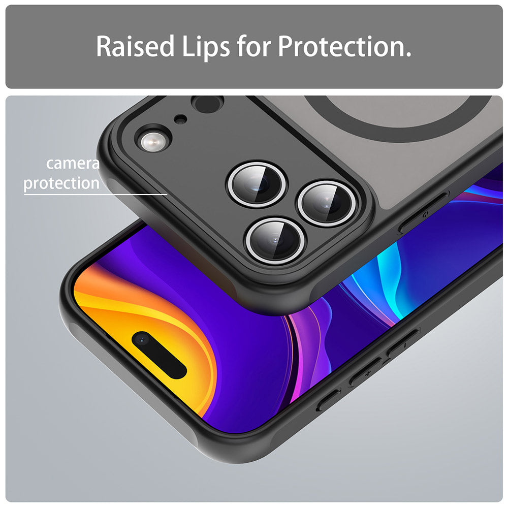 MagSafe Case for Apple iPhone 17 Pro Max, Techsuit, HaloFrost II, Black
