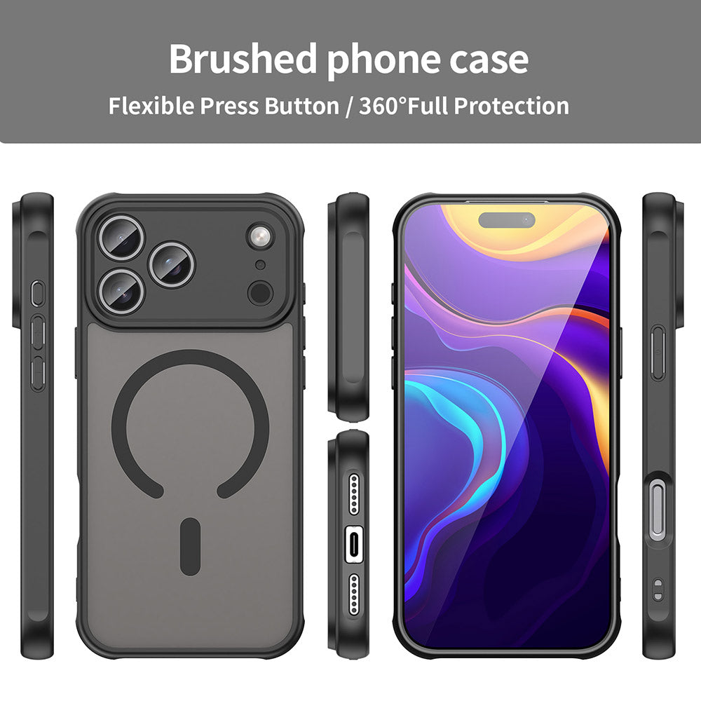 MagSafe Case for Apple iPhone 17 Pro Max, Techsuit, HaloFrost II, Black