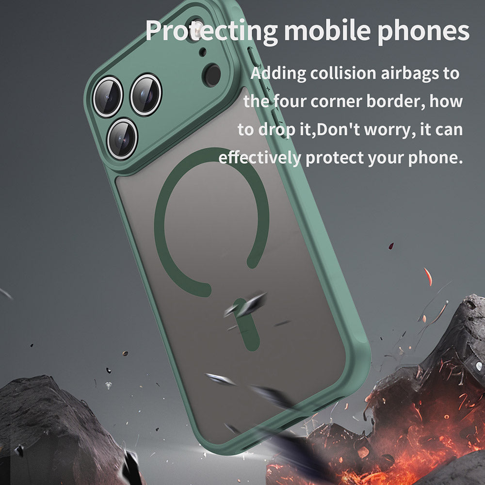 MagSafe Case for Apple iPhone 17 Pro Max, Techsuit, HaloFrost II, Green